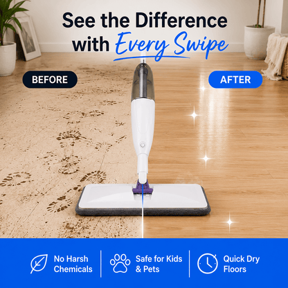 HomeVibe™ SwiftSpray Mop + 2 Free Washable Pads