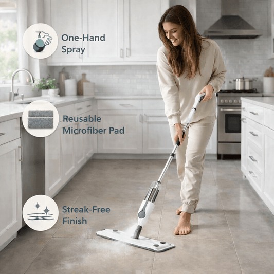 HomeVibe™ SwiftSpray Mop + 2 Free Washable Pads