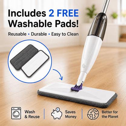 HomeVibe™ SwiftSpray Mop + 2 Free Washable Pads